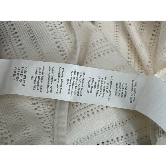 Alo Yoga Cream Perforated Mock Neck Long Sleeve Bodysuit Size M - Picture 8 of 8